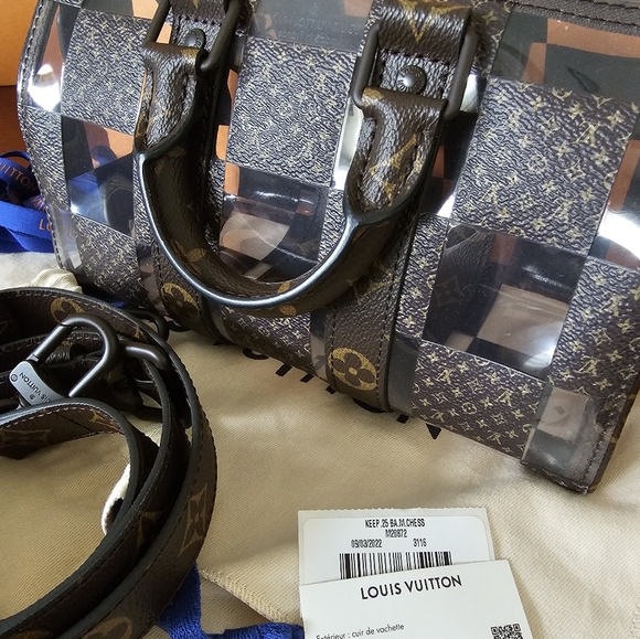 Louis Vuitton Keepall Bandouliere 25 Bag Monogram Chess Coated Canvas - Picture 4 of 16